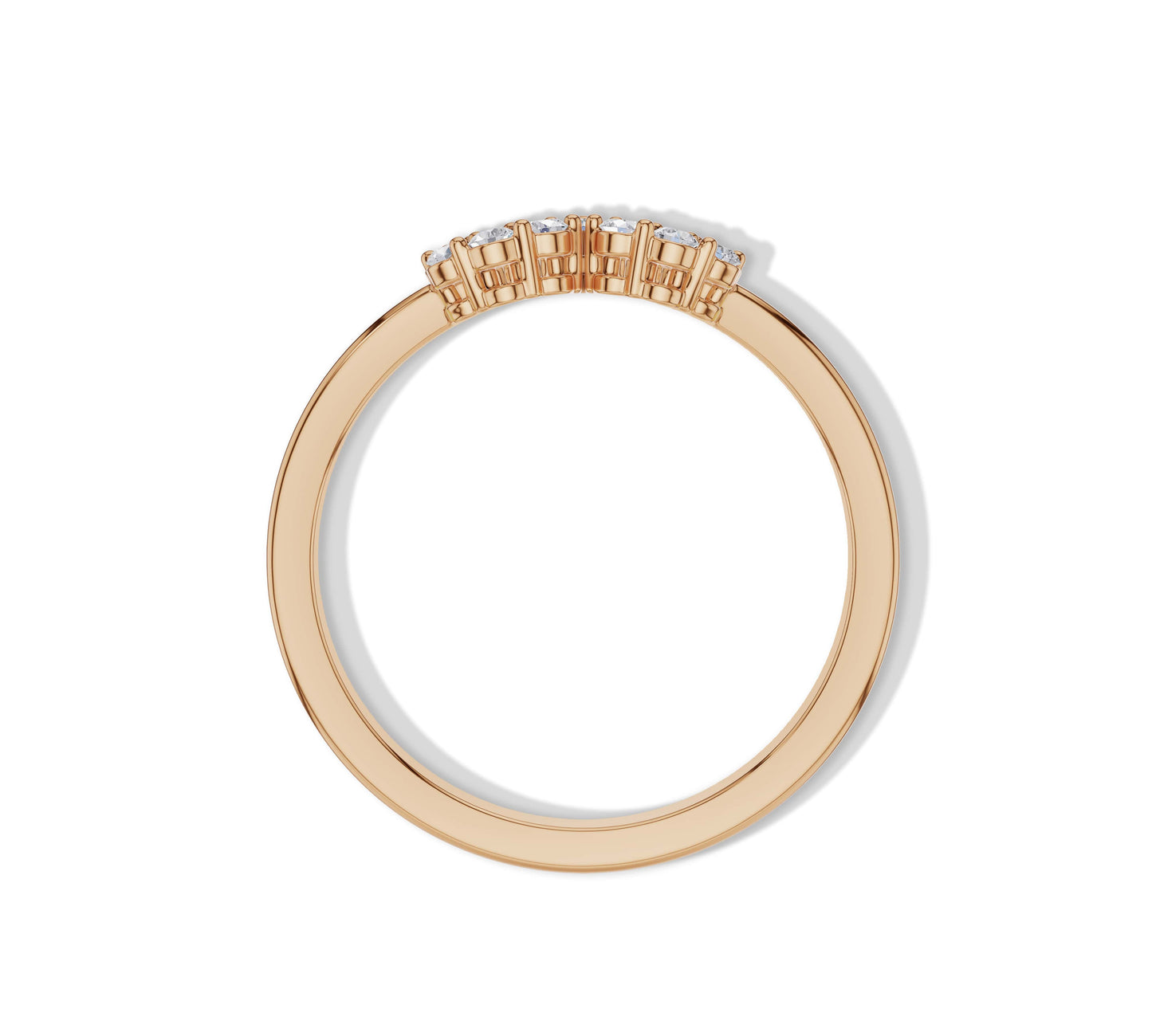 rose gold open heart diamond ring