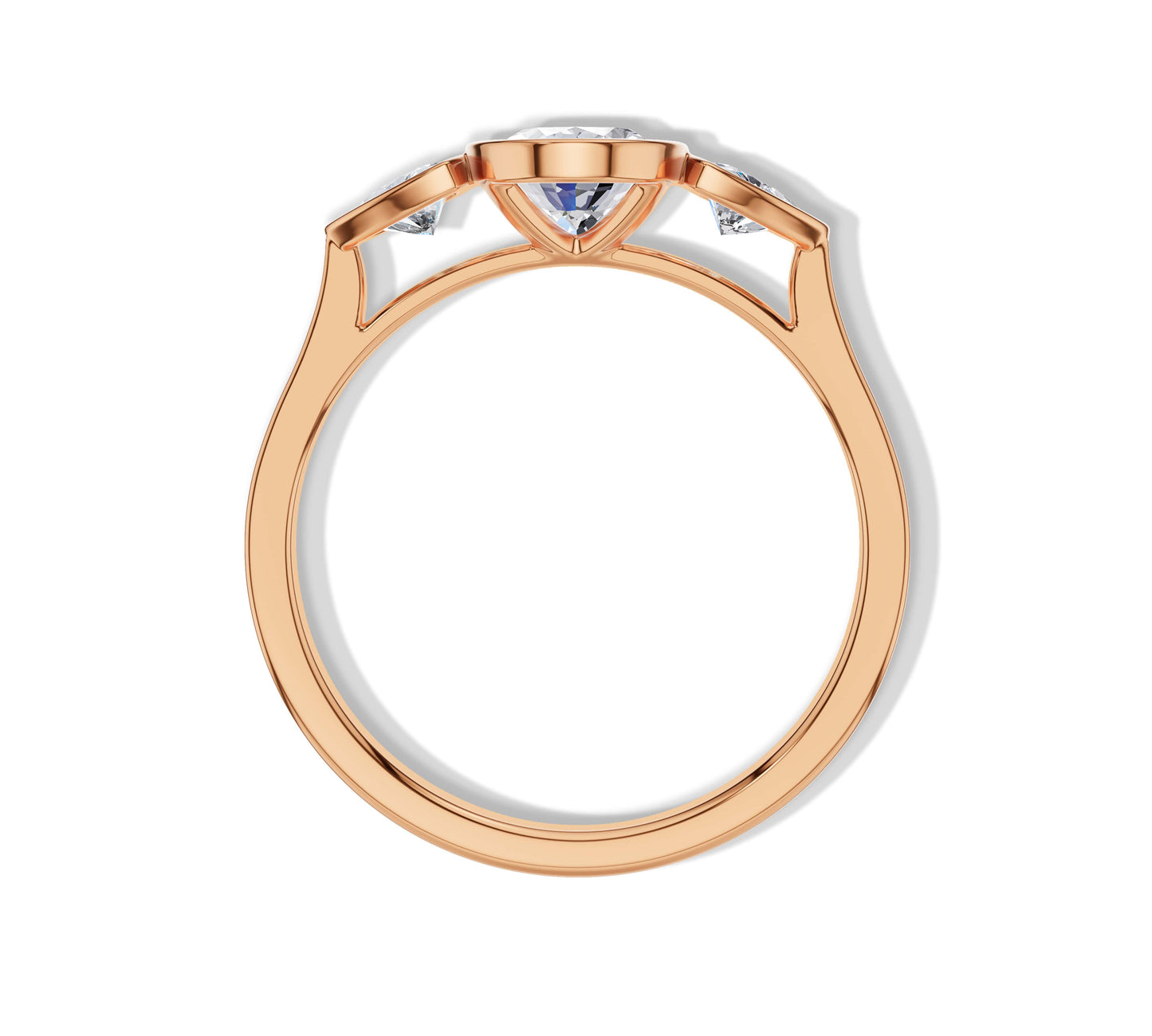 Stunning rose gold ring with oval diamond center