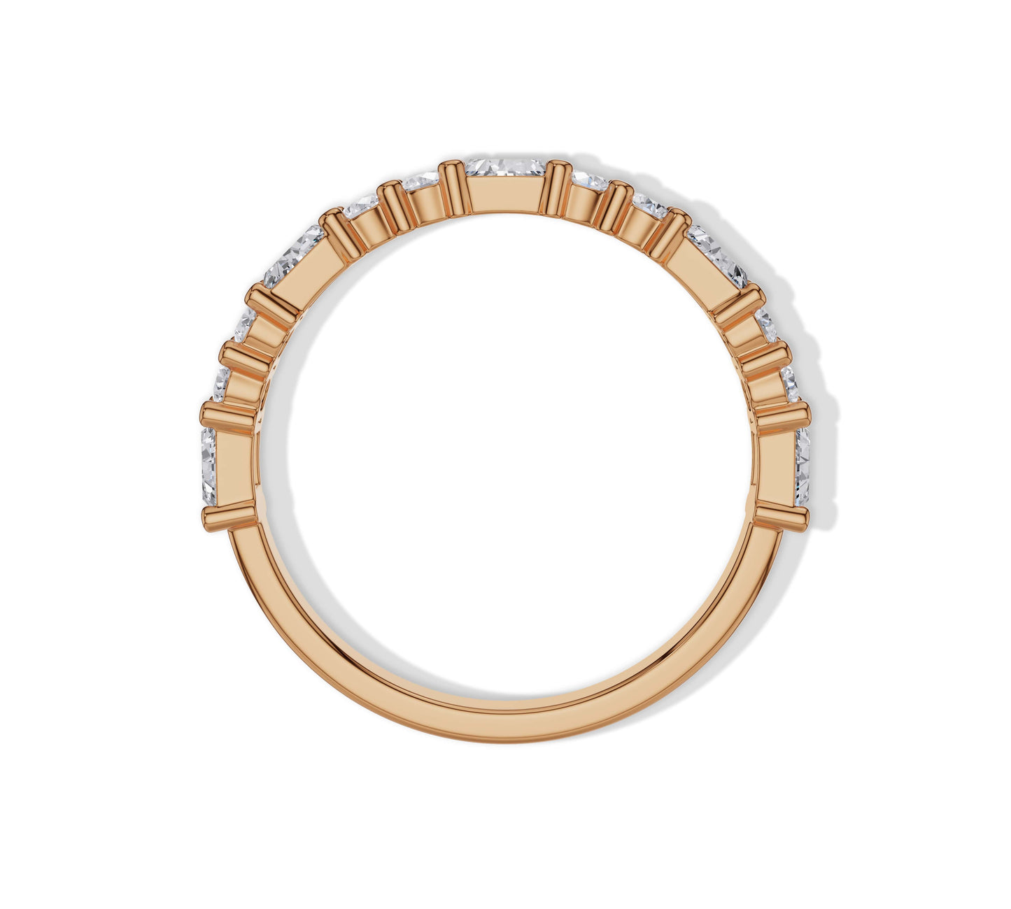 Baguette & Round Diamond Wedding Band