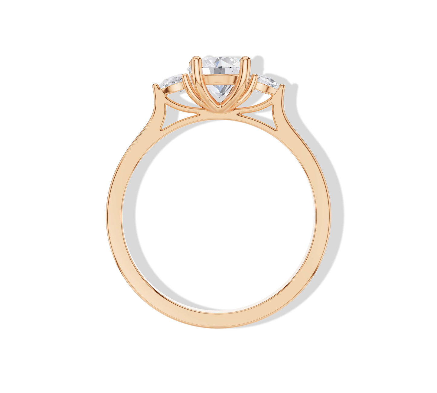 three stone diamond engagement ring
