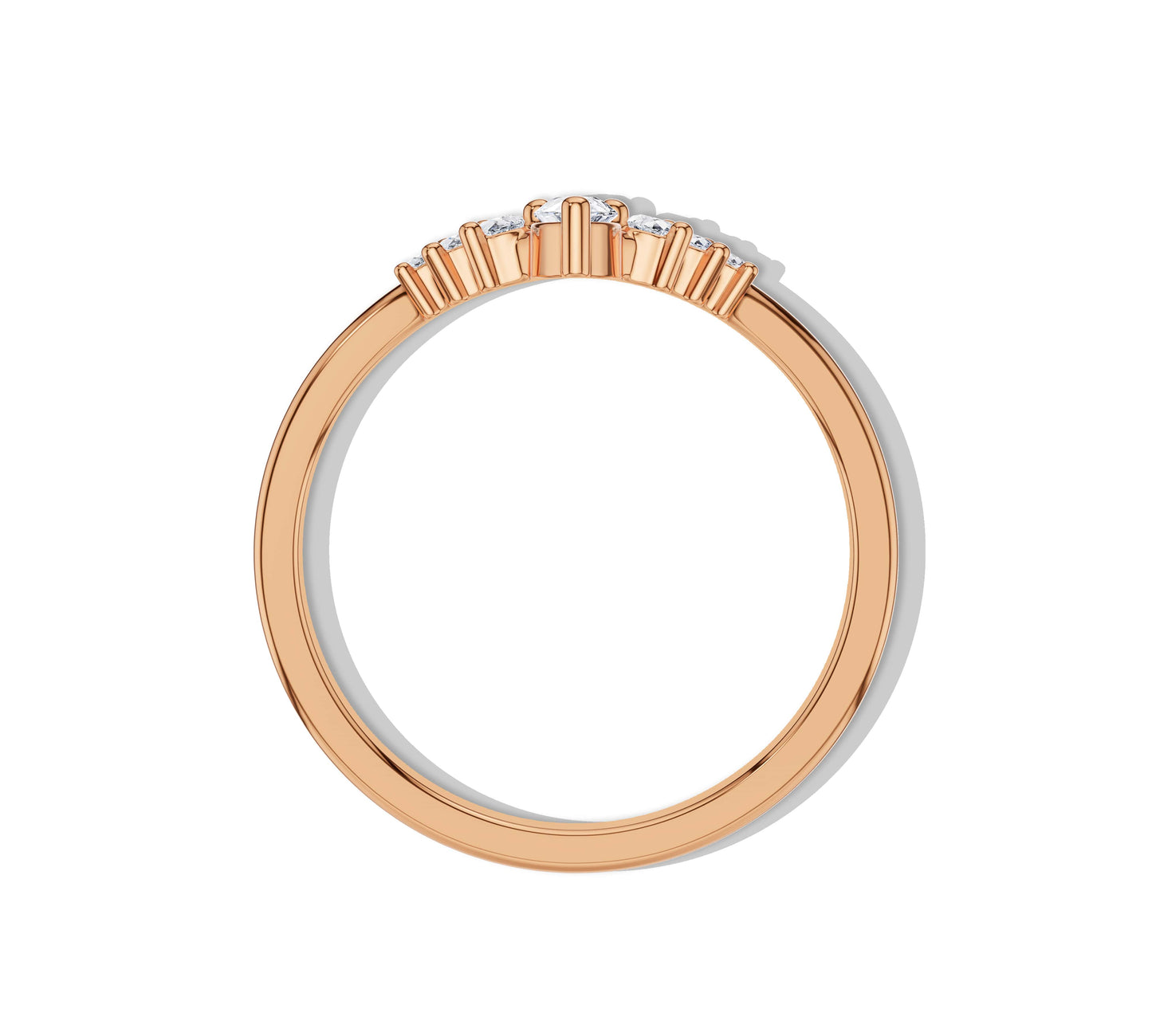 rose gold tear drop diamond rings