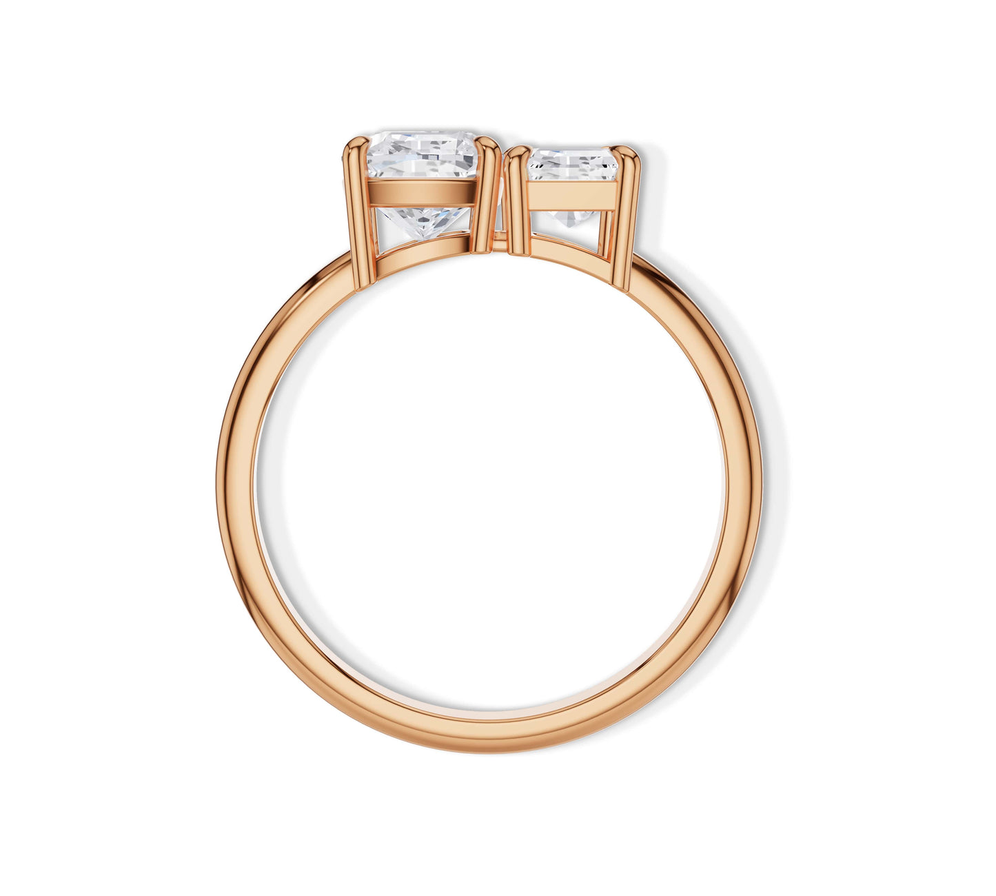 Luxe rose gold design with two contrasting diamond shapes