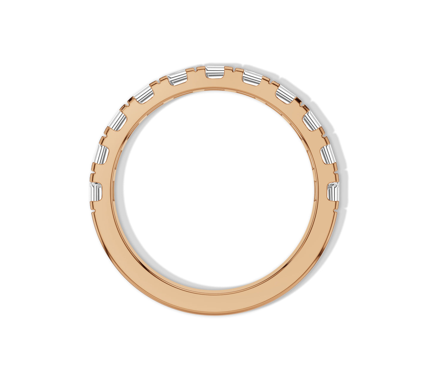rose gold baguette diamond band