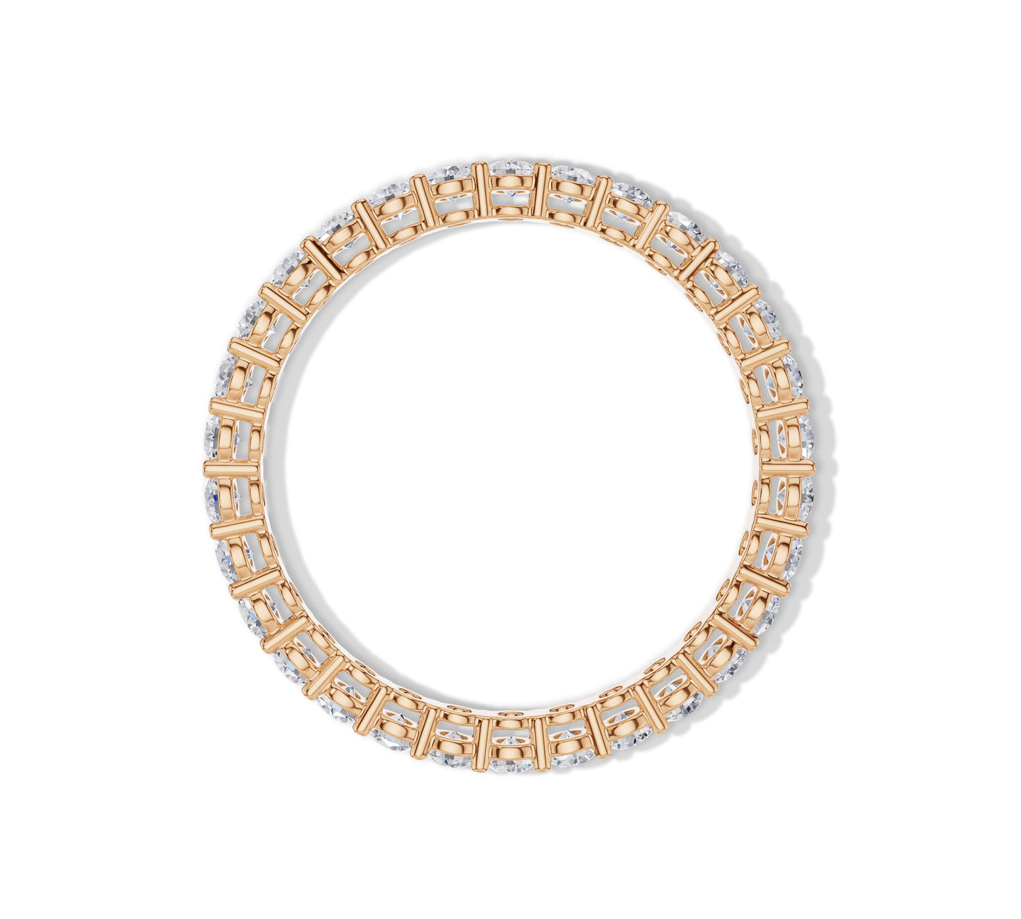 Timeless full diamond ring in polished gold