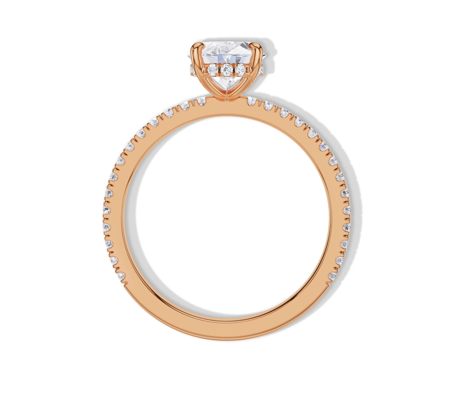 Floating Hidden Halo Solitaire Engagement Ring