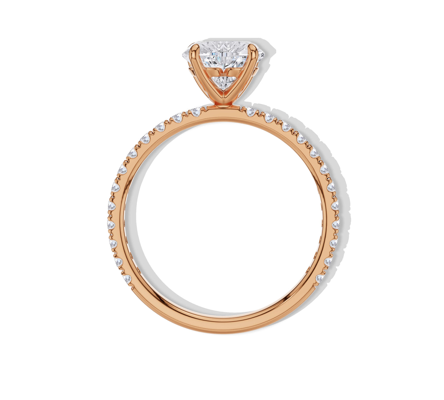 Heart Shaped Engagement Ring with side diamonds