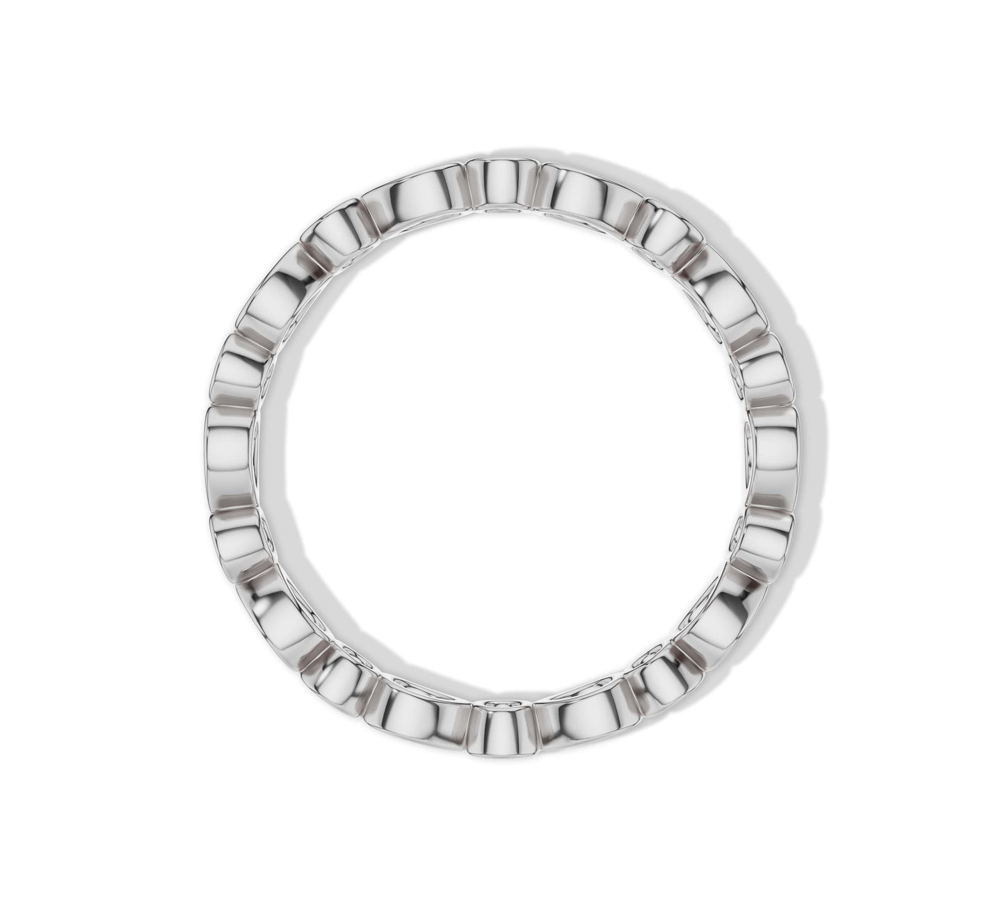 Elegant white gold full eternity band with mixed cuts