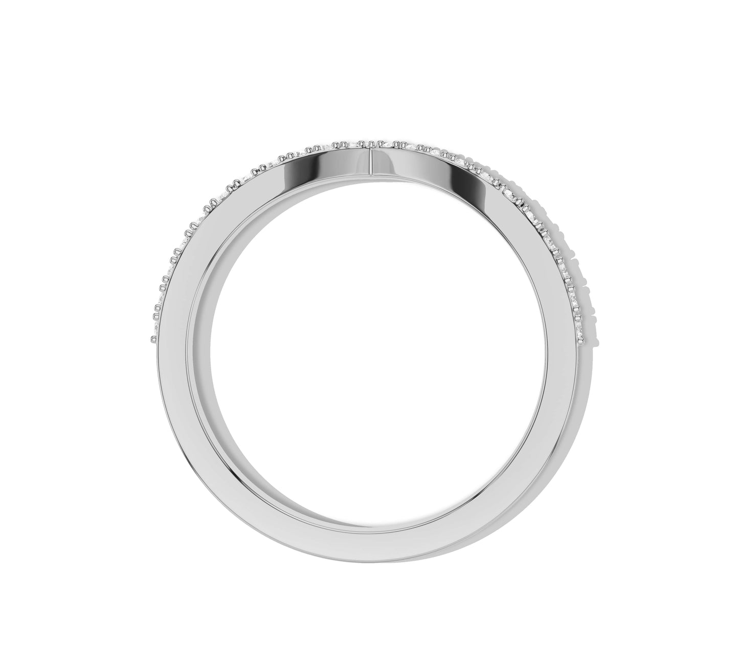 V shaped band with moissanite stones