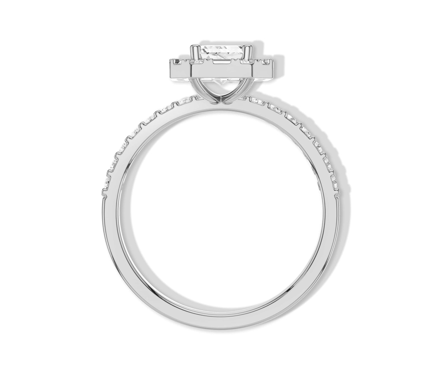 Timeless emerald halo ring crafted in yellow gold