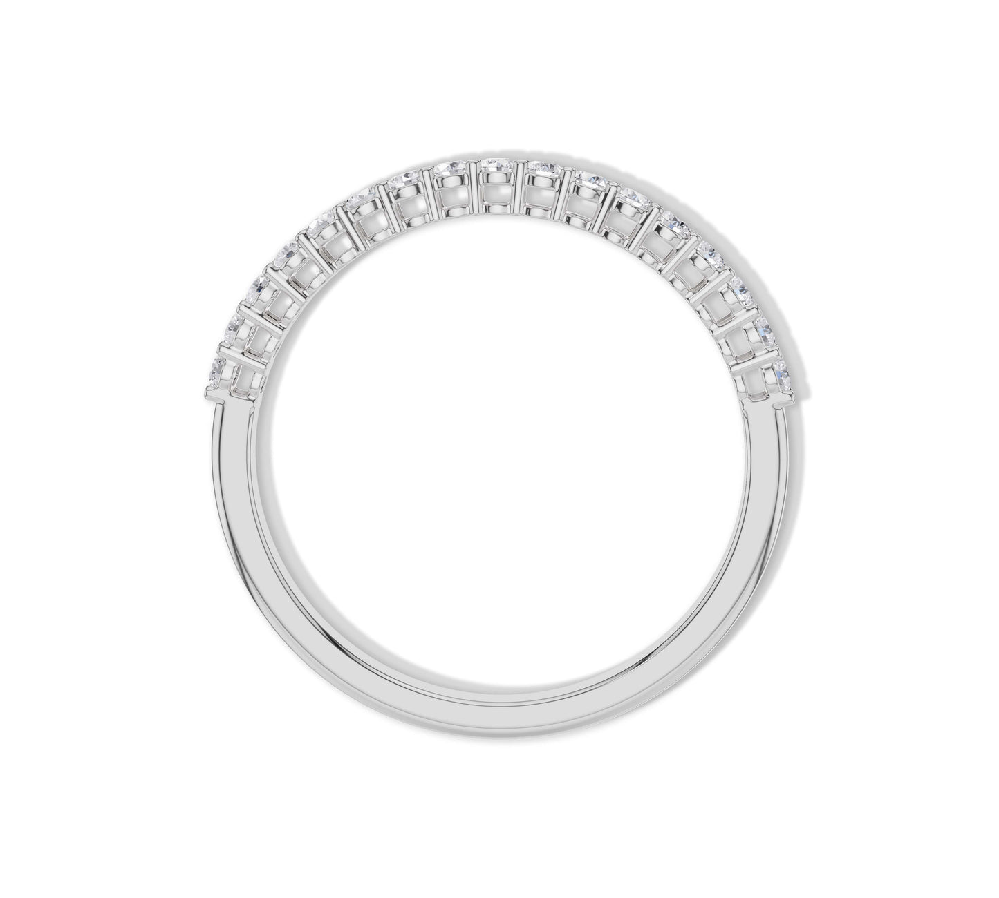 Minimalist round diamond band with yellow gold finish