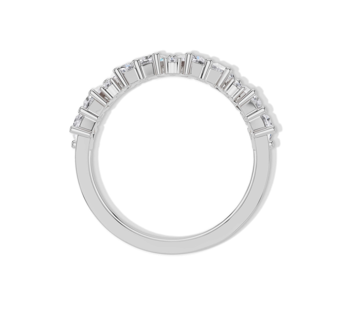 Yellow gold wedding band with diamonds
