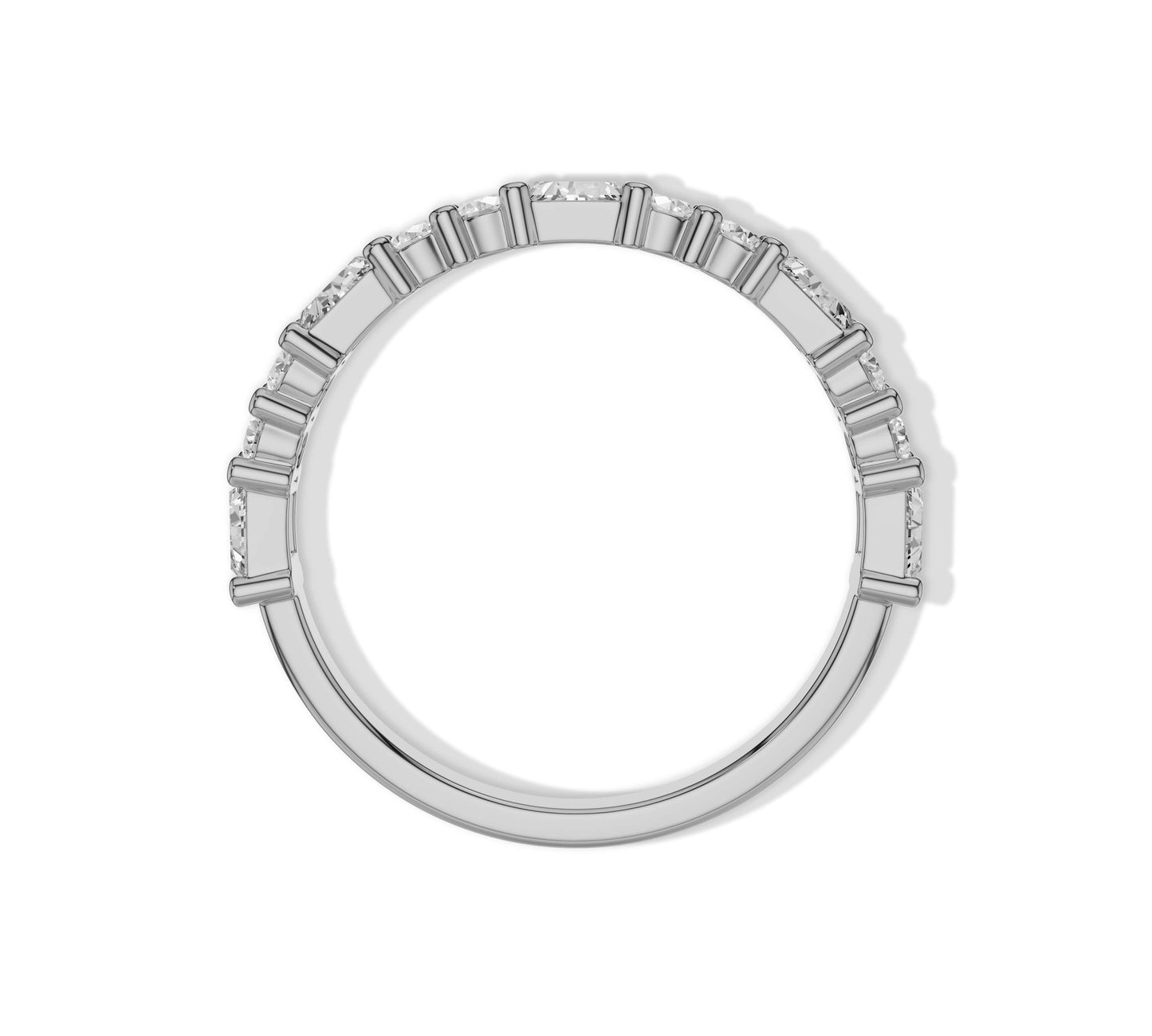 Round & baguette cut diamond ring
