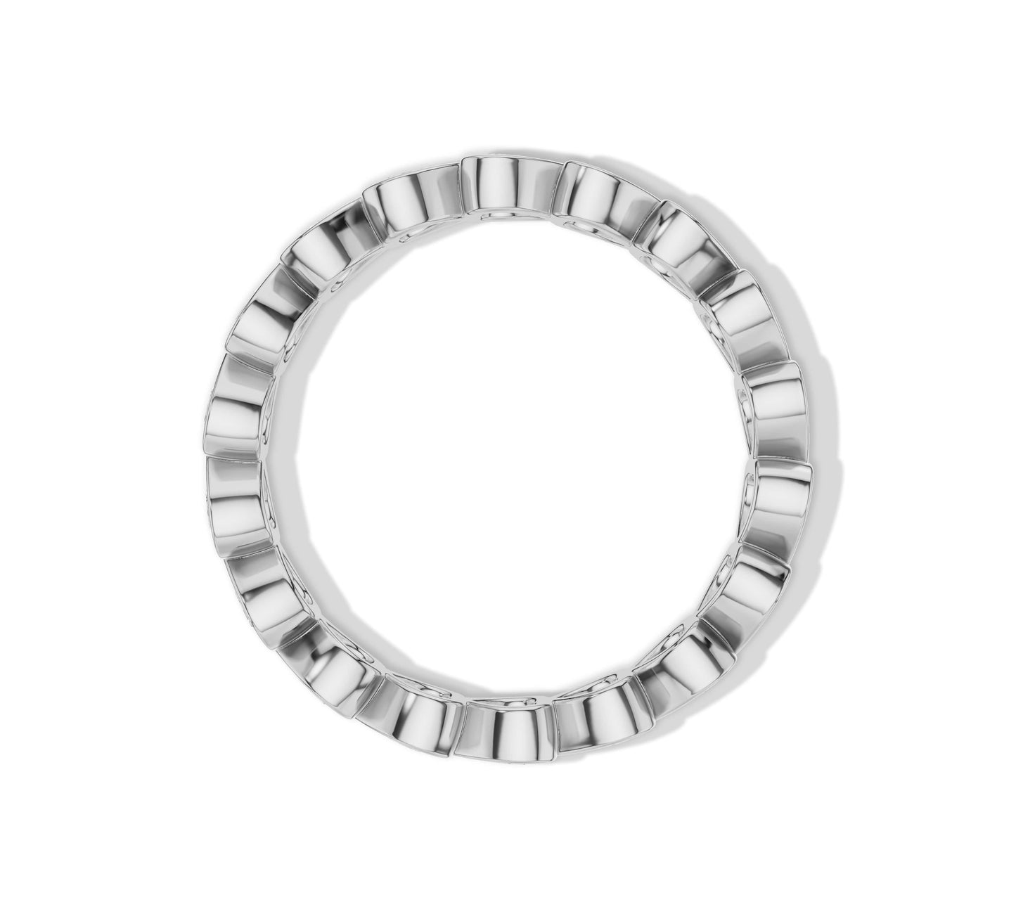 18K white gold heart diamond wedding ring