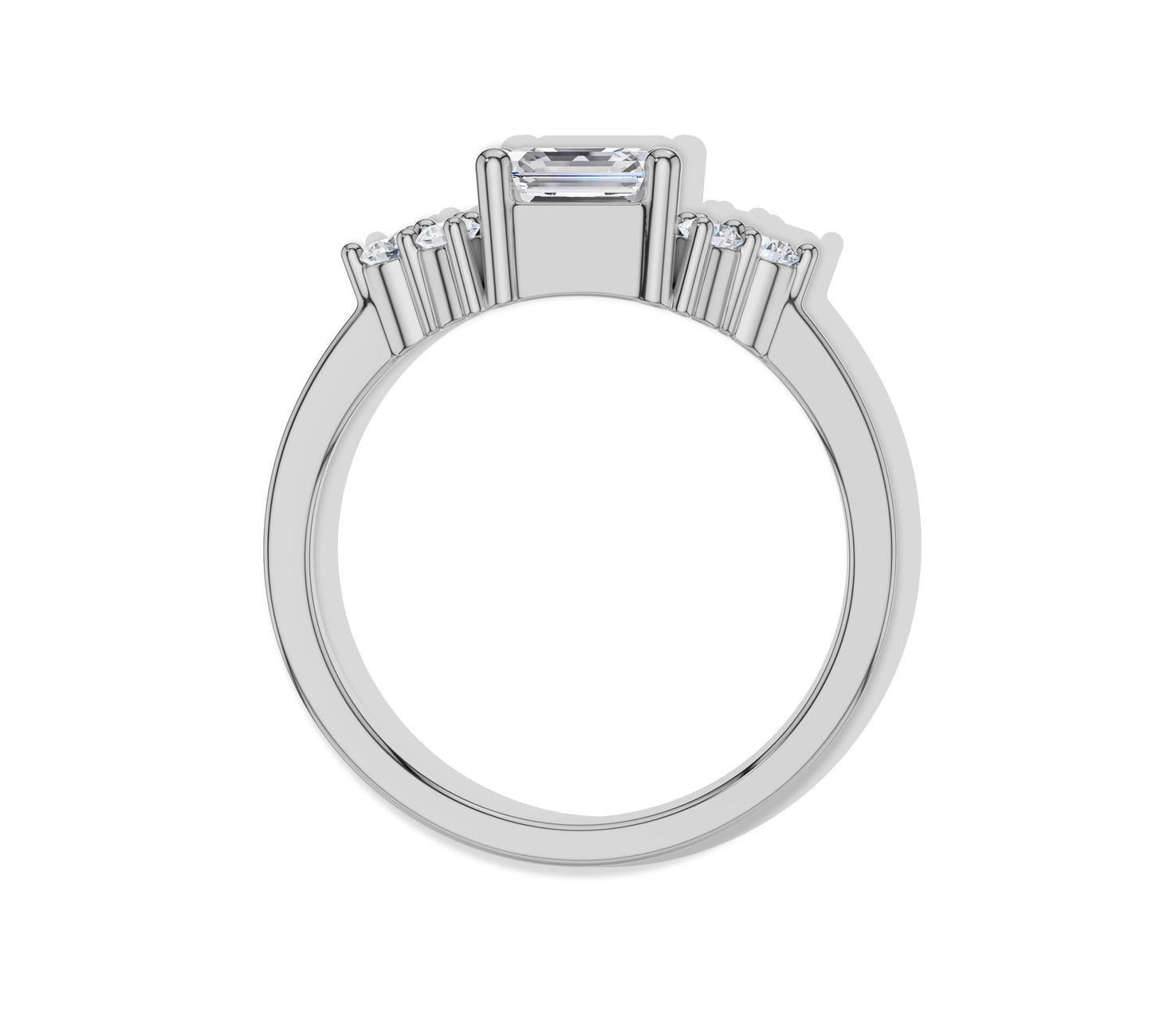 Modern Asscher cut engagement ring style