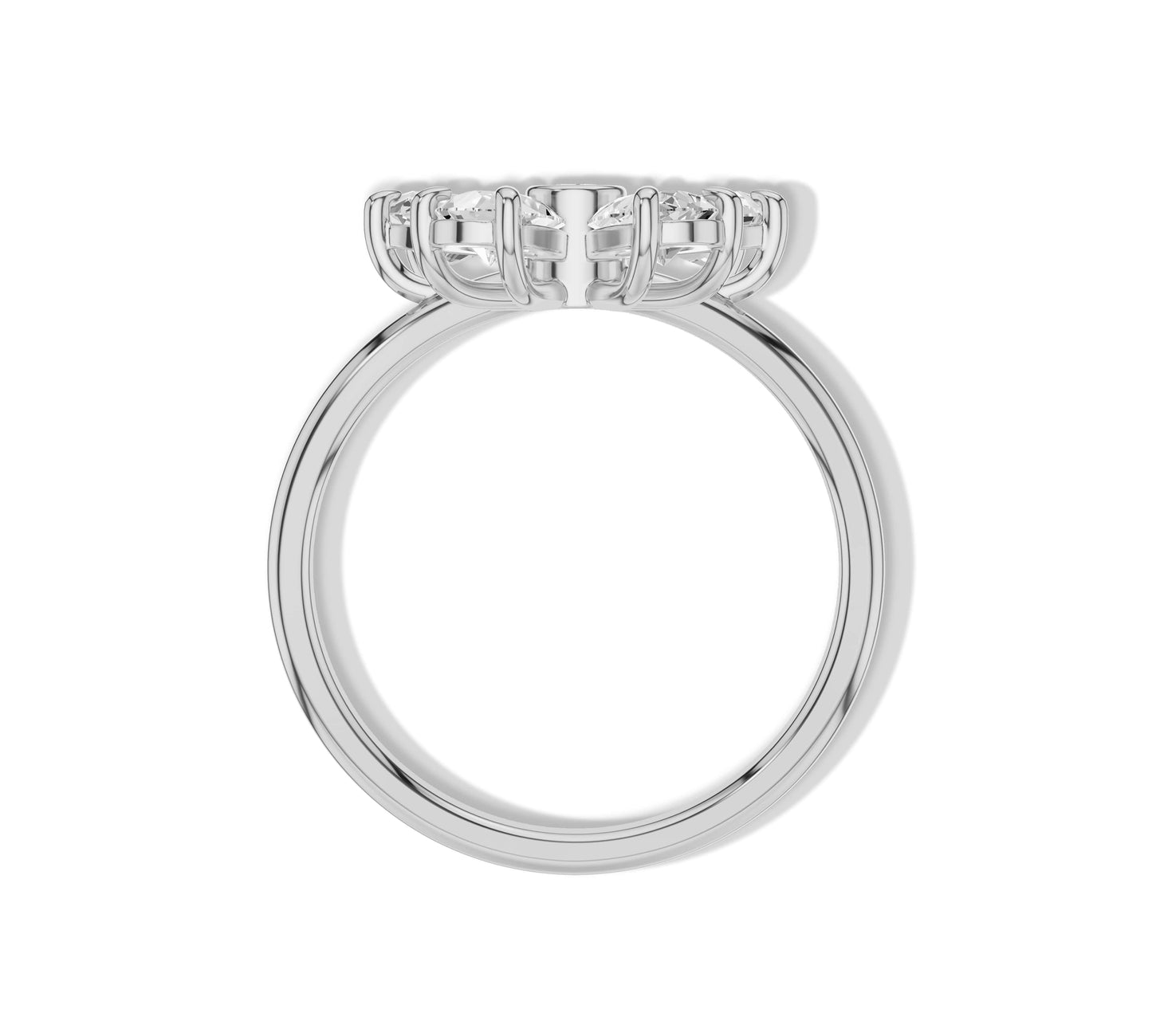 Luxury floral shaped gold diamond ring