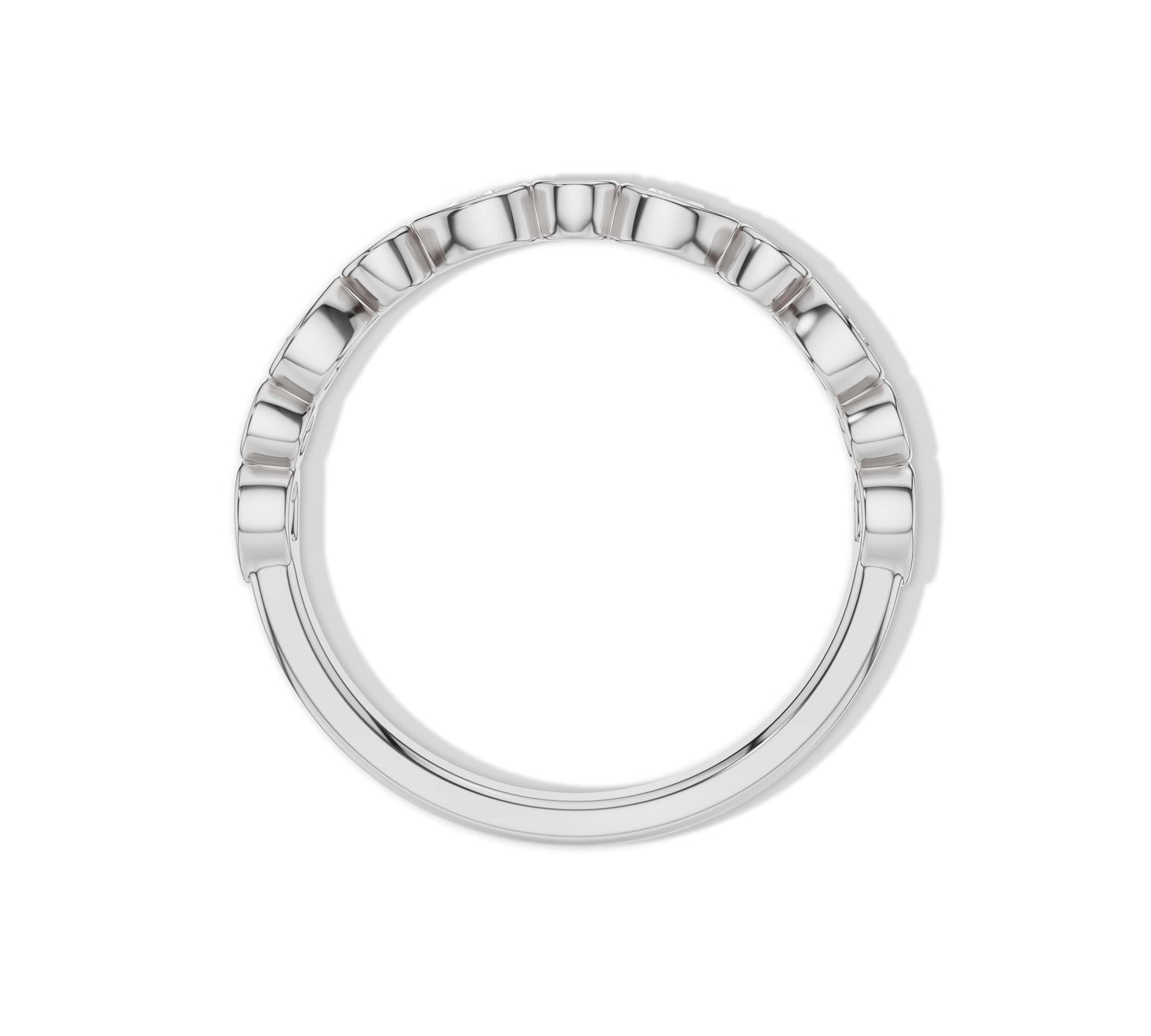 Bezel set white gold diamond eternity ring with modern style