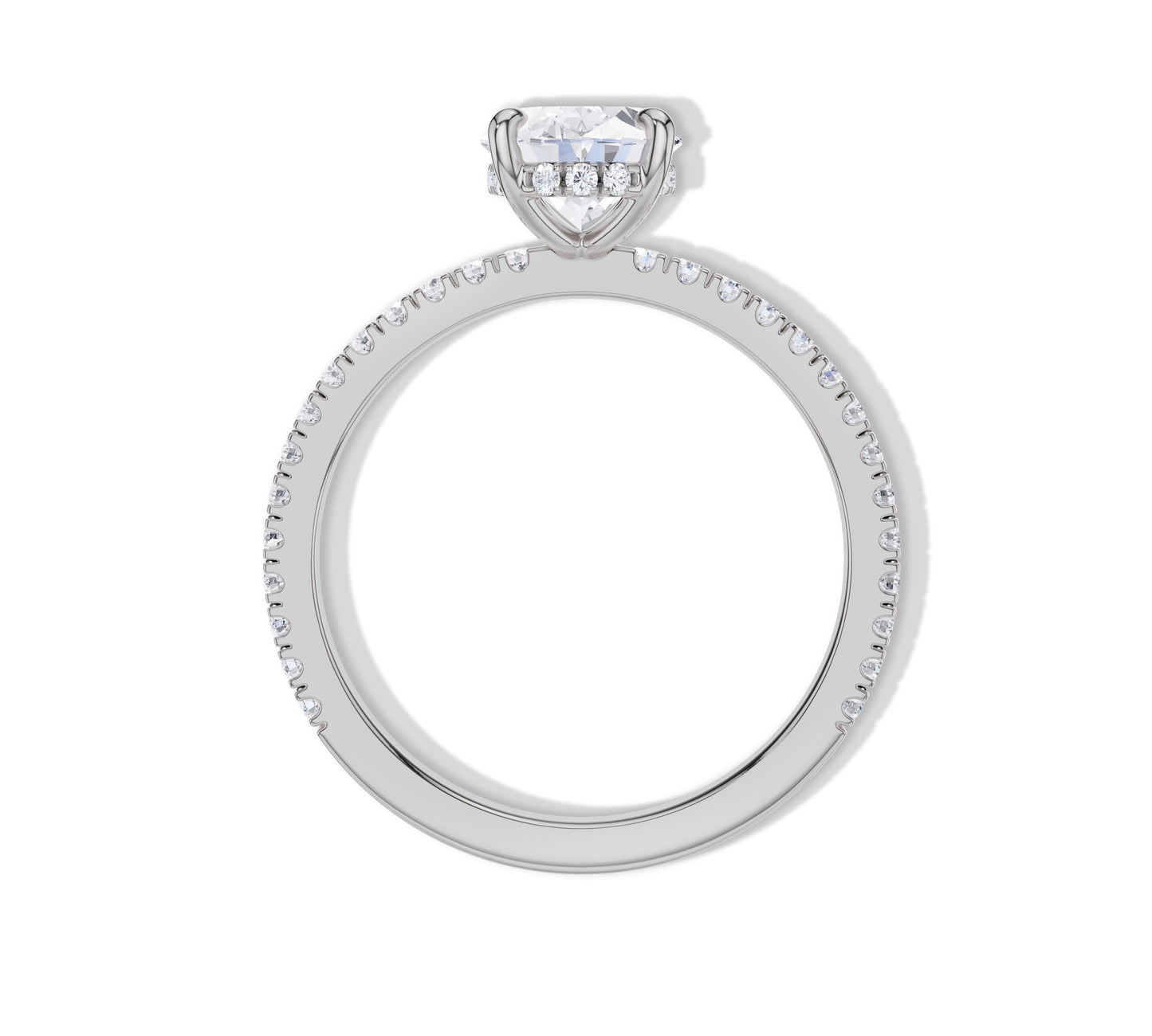 Floating Hidden Halo Solitaire Engagement Ring