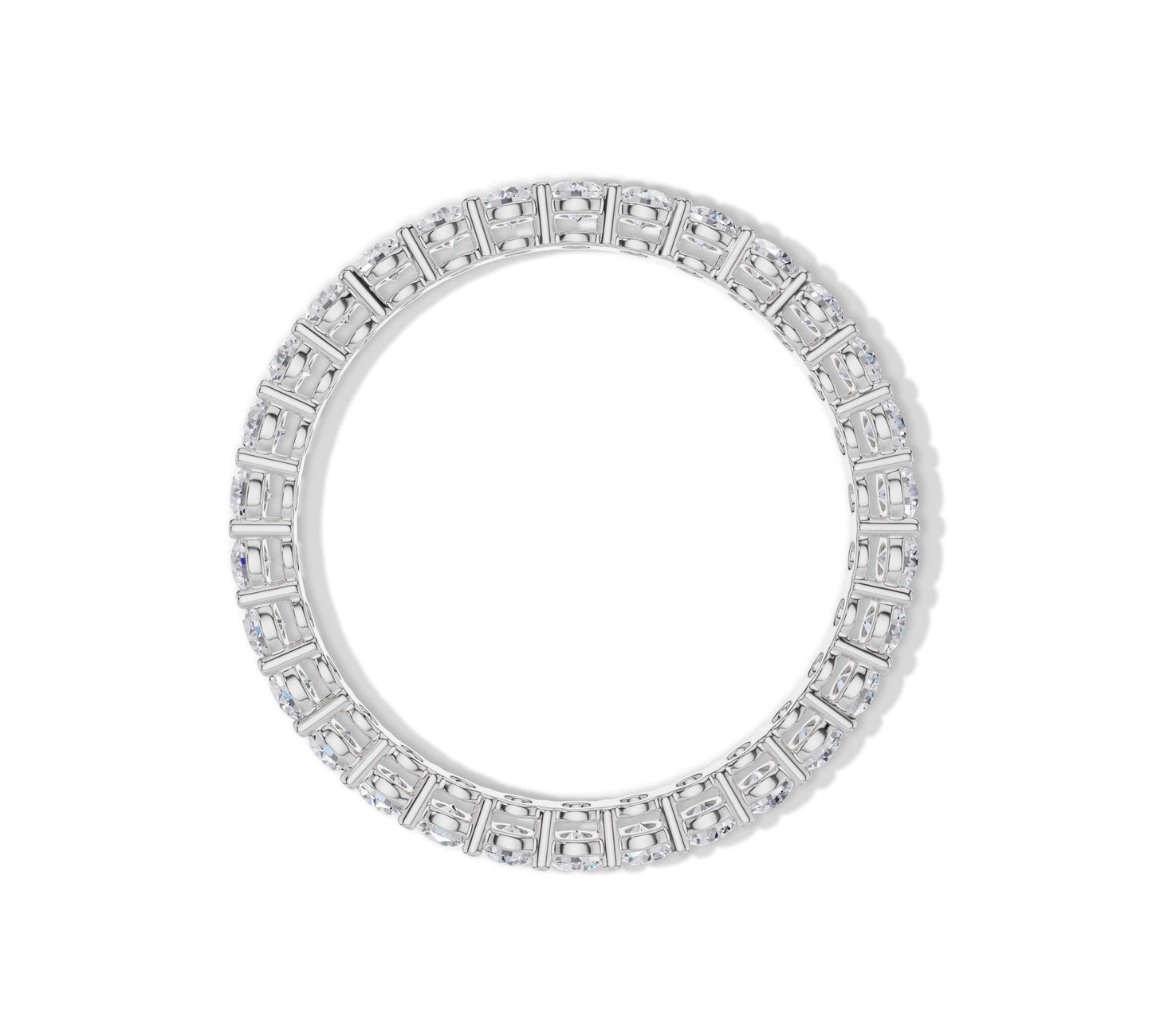 Round diamond eternity band for stacking or wedding