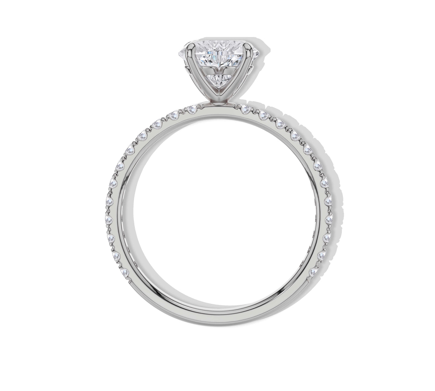 side stone Heart Shaped Engagement Ring
