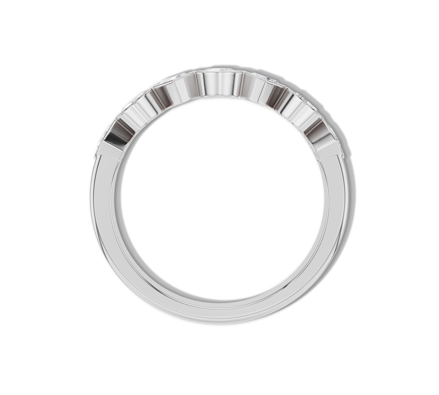 white gold eternity ring heart shape