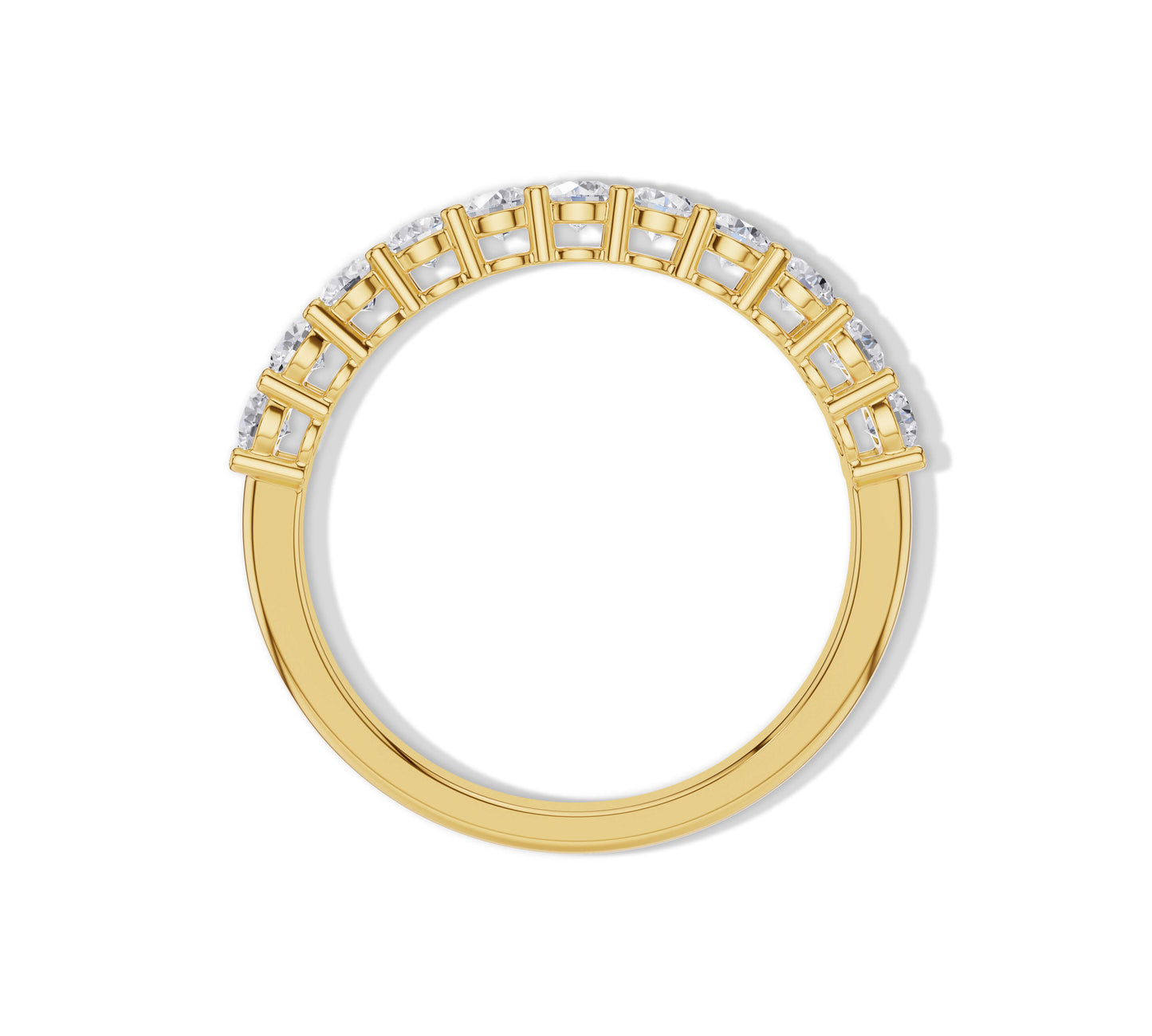 Engagement-style half eternity ring