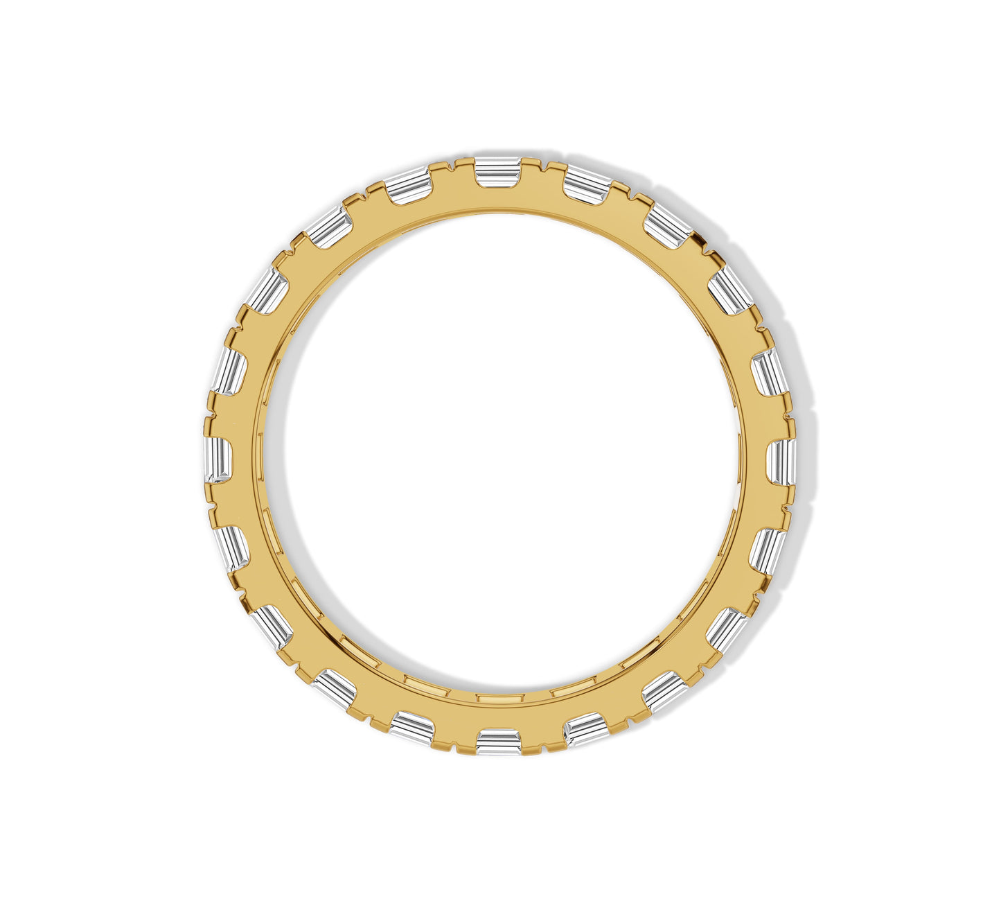 yellow gold baguette diamond band