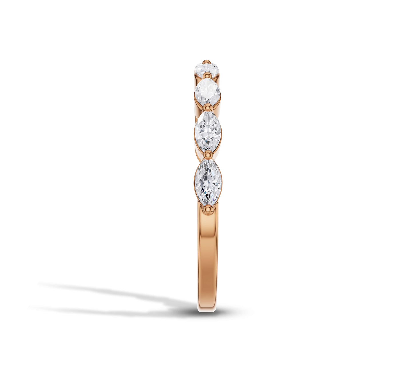 Rose gold fine diamond band for her