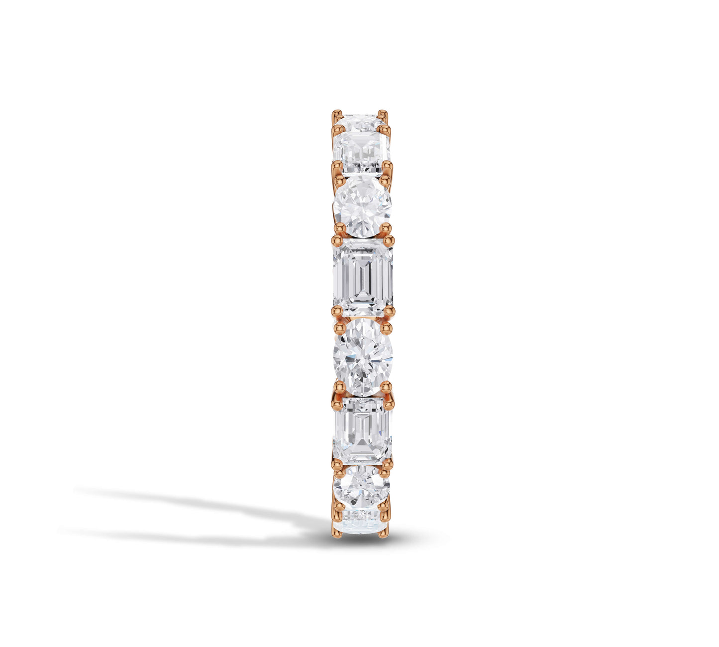Artful mix of round and emerald diamonds