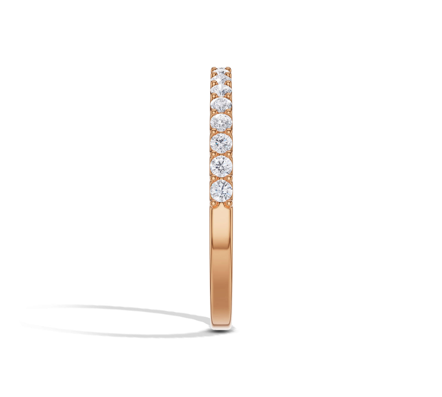 rose gold petite diamond wedding band