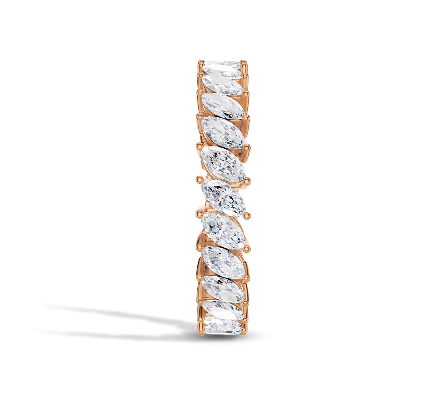 Slanted Marquise Cut Diamond Eternity Ring