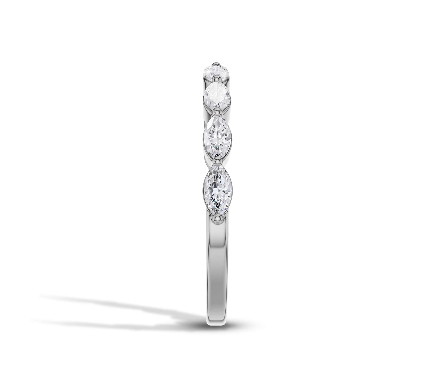 horizontal Marquise diamond ring in white gold