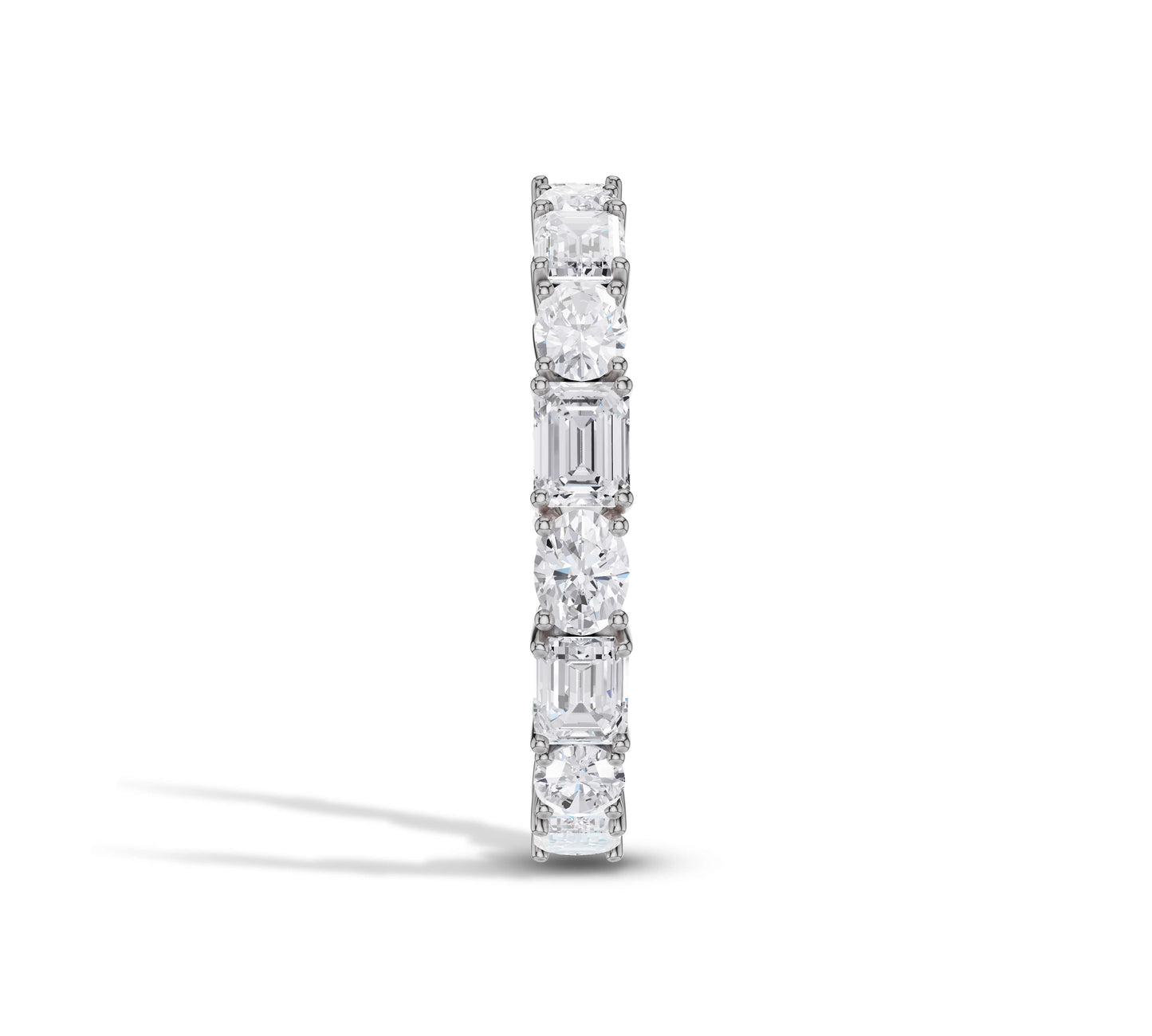 oval and emerald eternity band