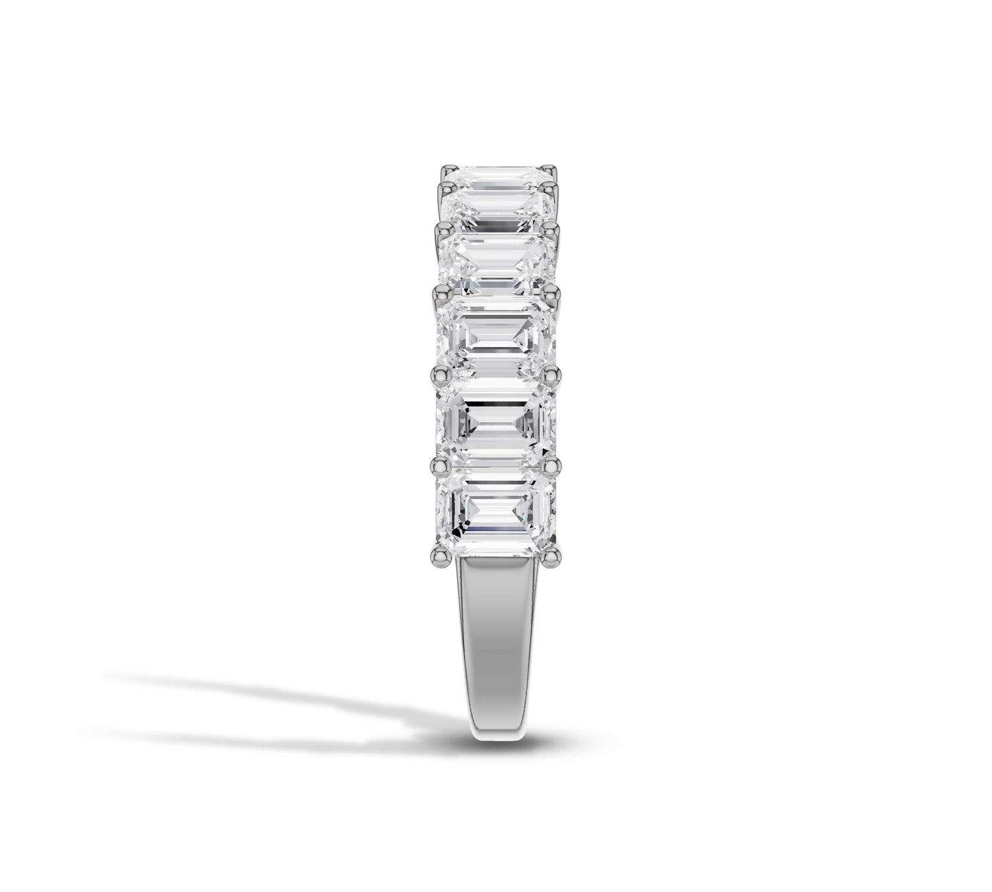 emerald diamond wedding band