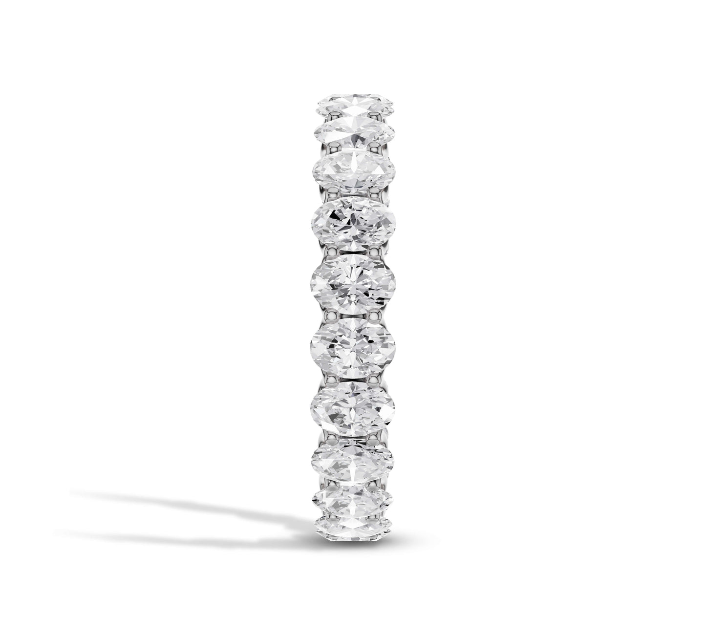 18K Yellow Gold Oval Cut Diamond Eternity Band Ring