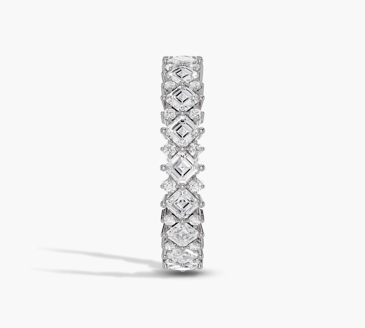 asscher diamond eternity band