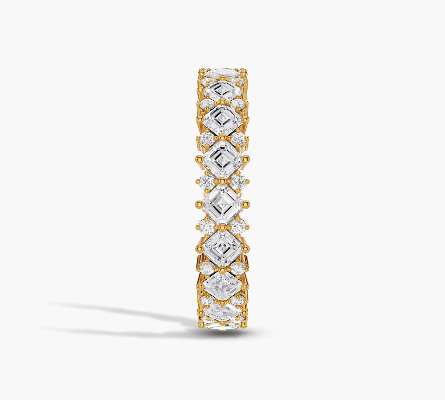 Yellow gold Asscher cut diamond ring