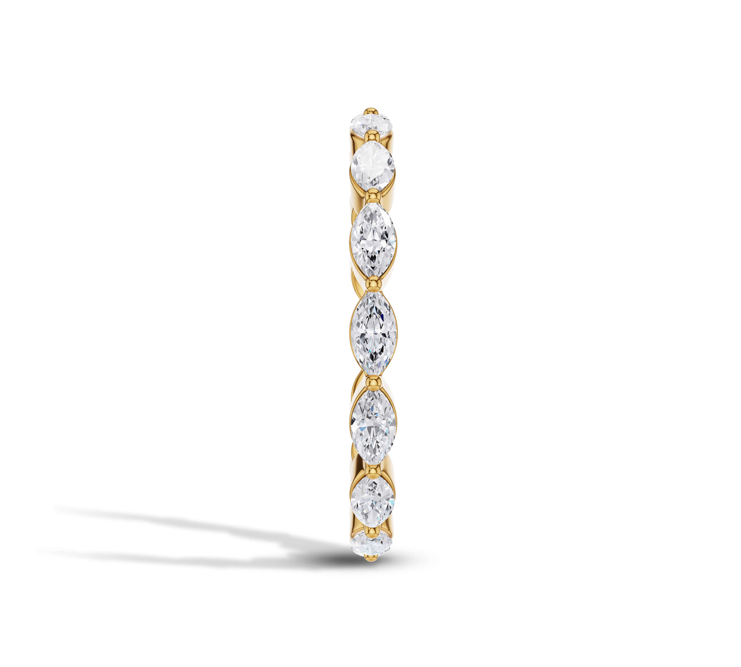 yellow gold half eternity band