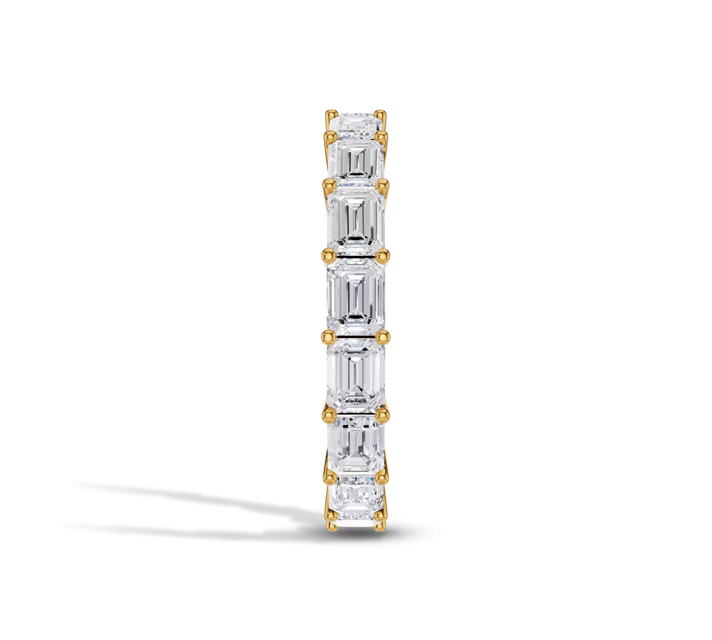 Women’s eternity band with elongated diamonds