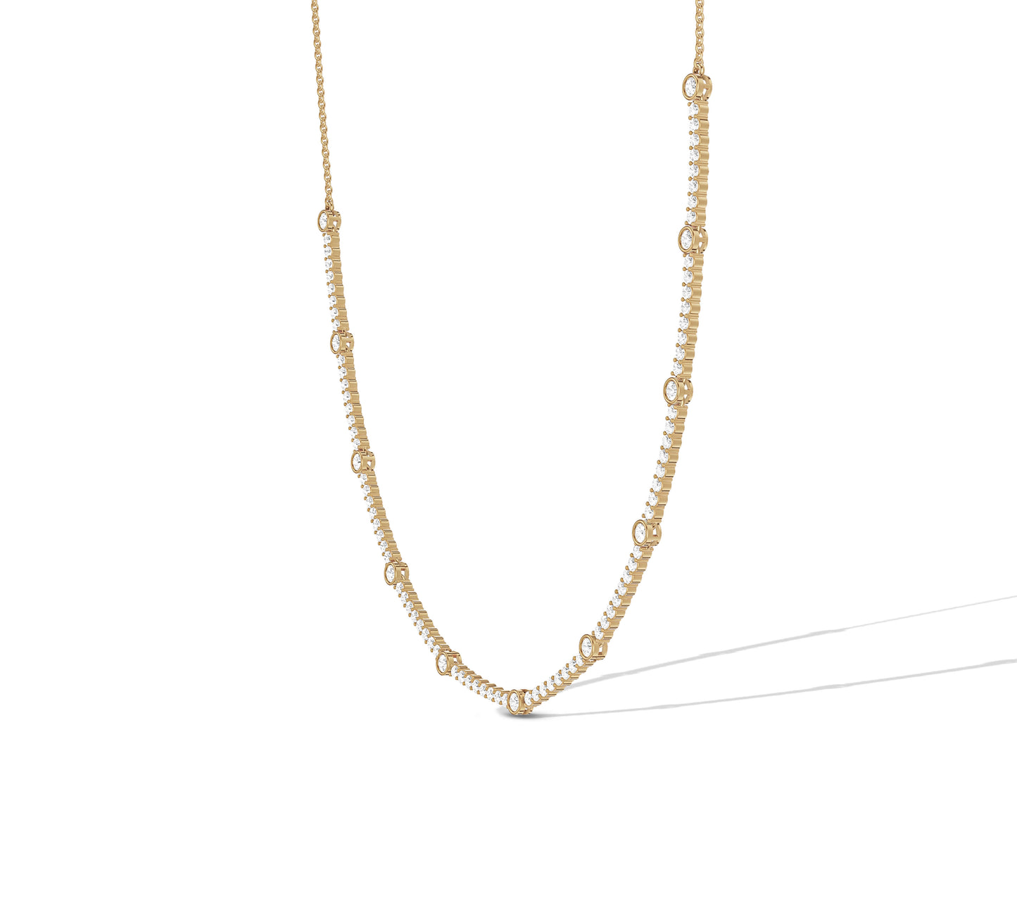 Minimalist gold chain with diamond accents