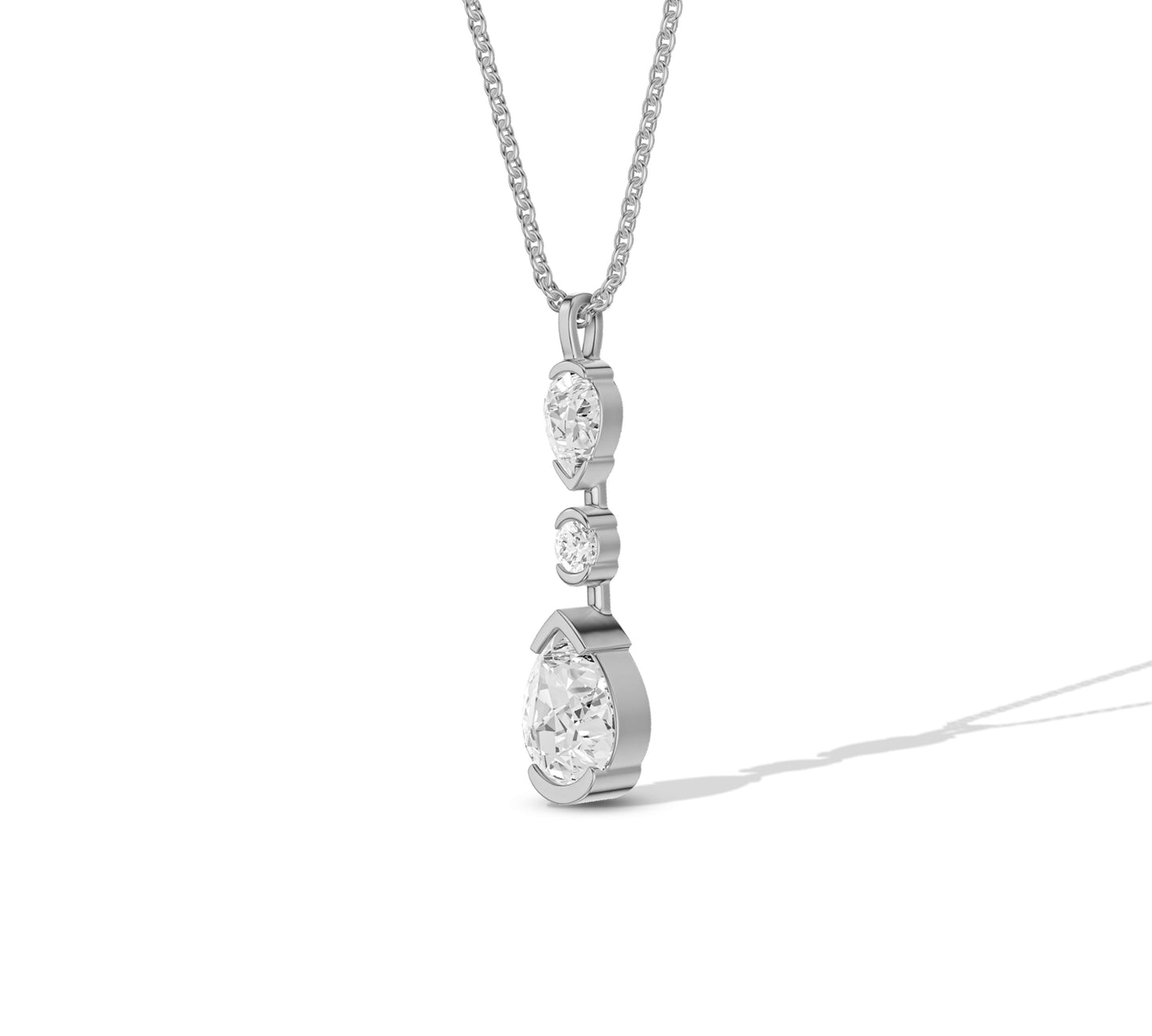 Unique linear diamond pendant