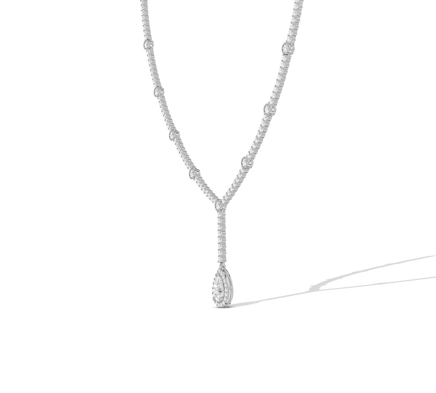 Statement-making teardrop necklace with fine bezel accents