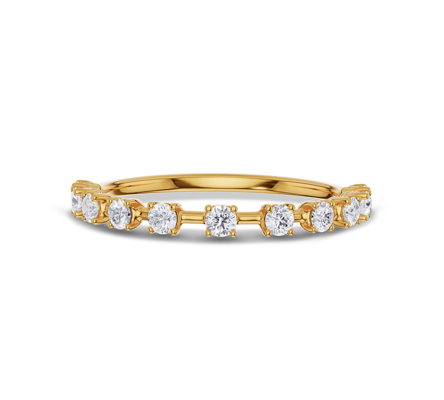 Diamond Station Style Wedding Ring
