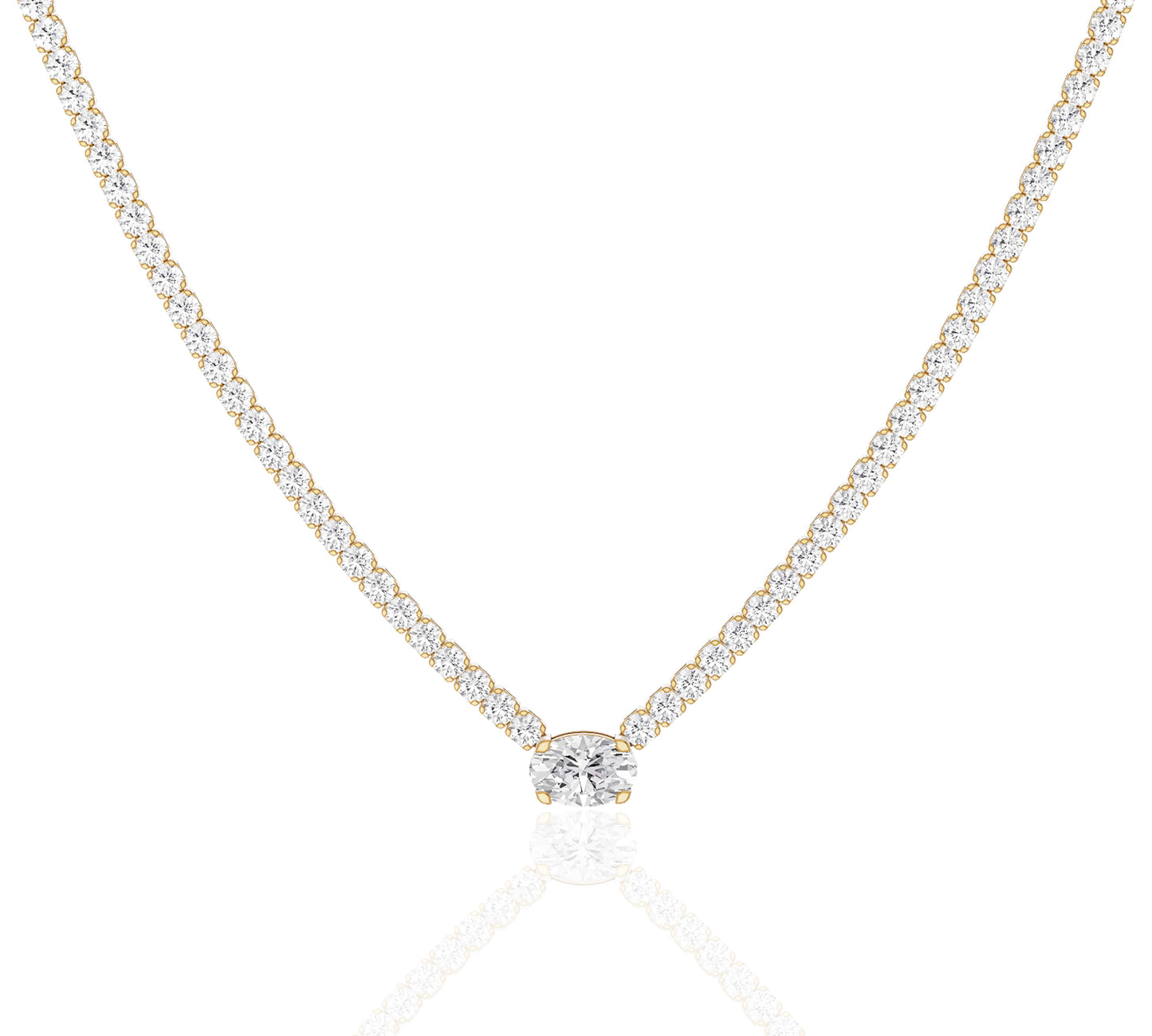 tennis necklace gold 14k