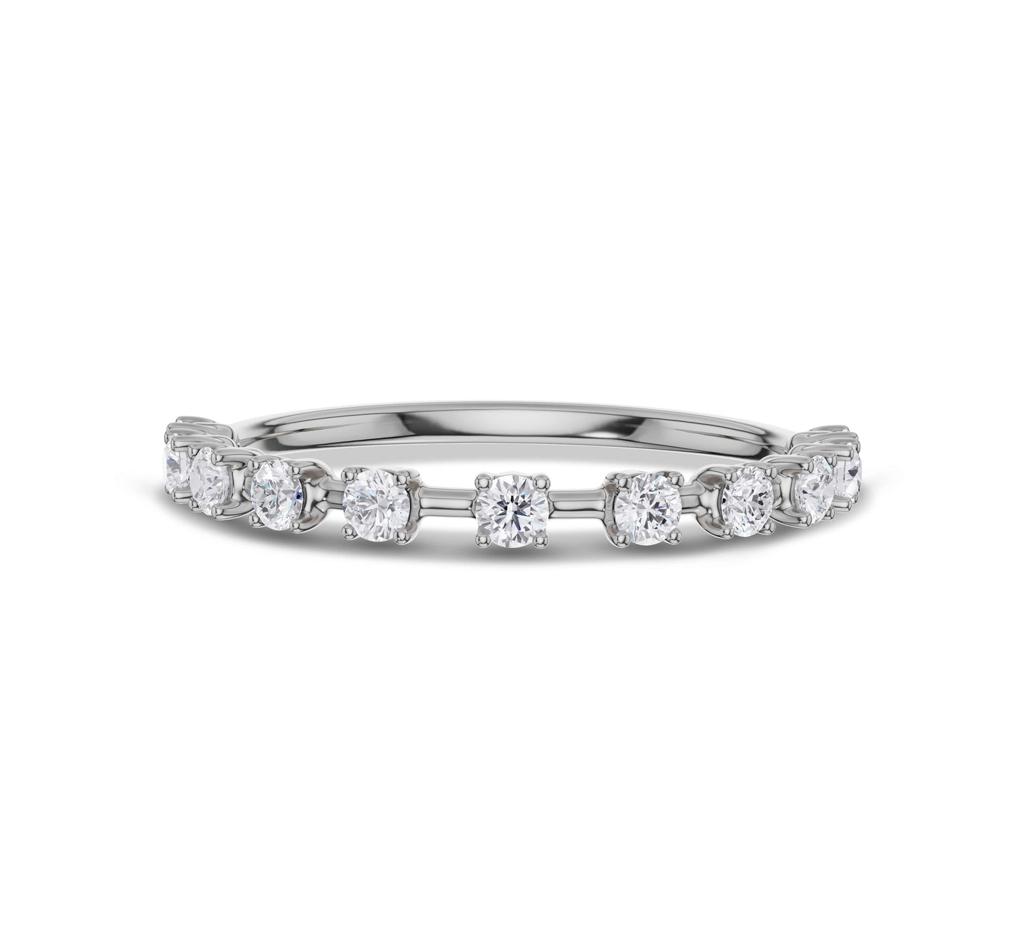 diamond band ring in white gold