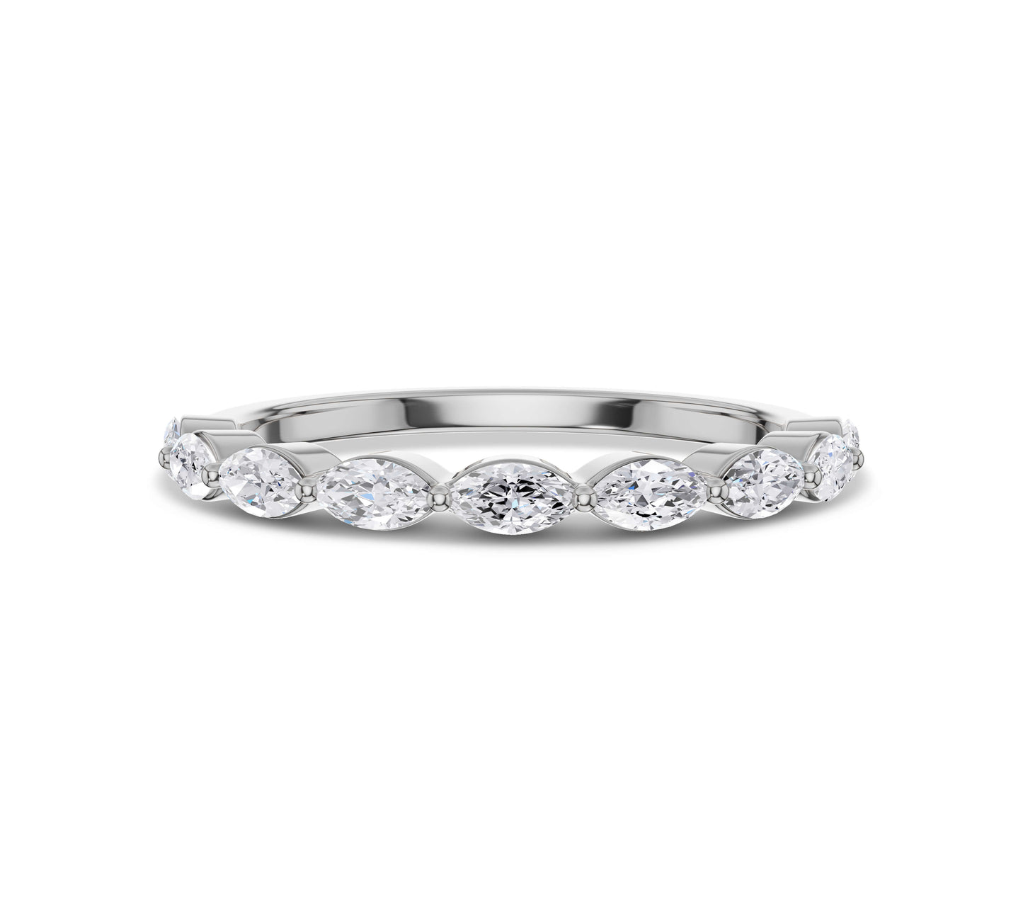 White gold marquise cut eternity band
