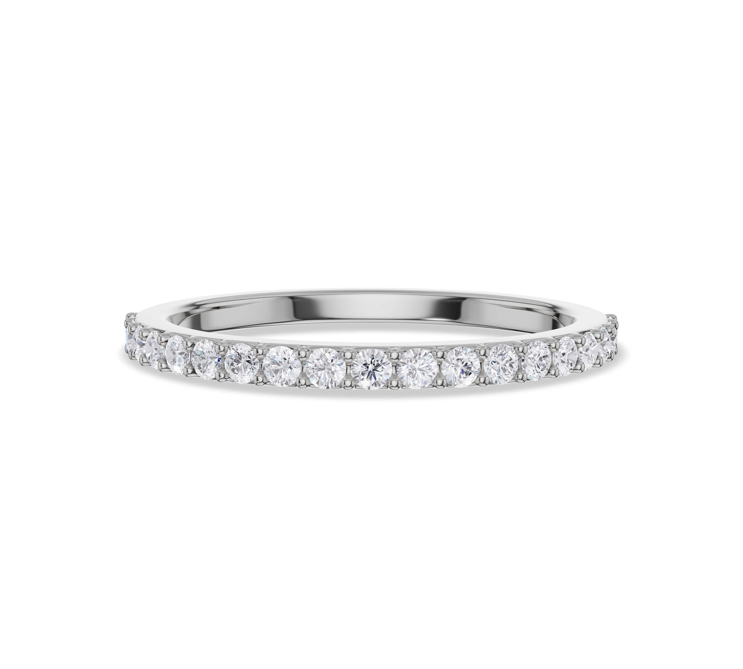 White gold petite diamond wedding band