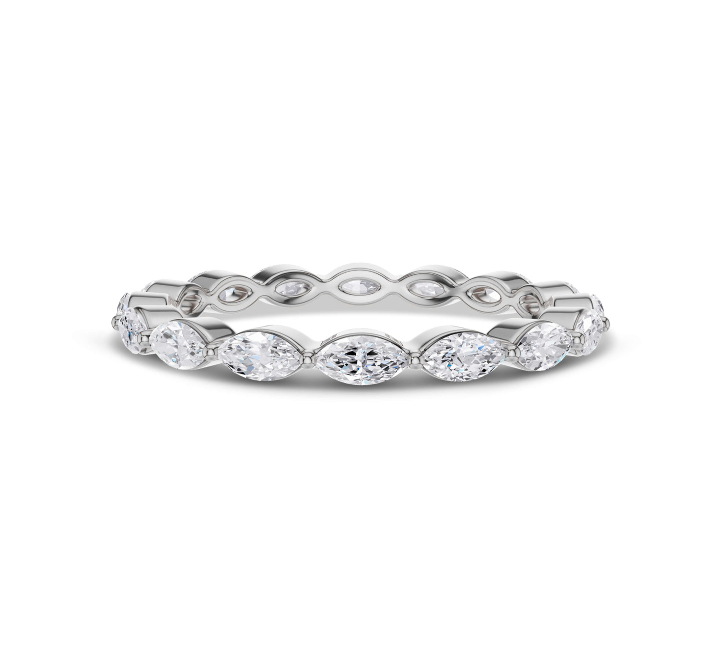 White gold stacking band with diamonds