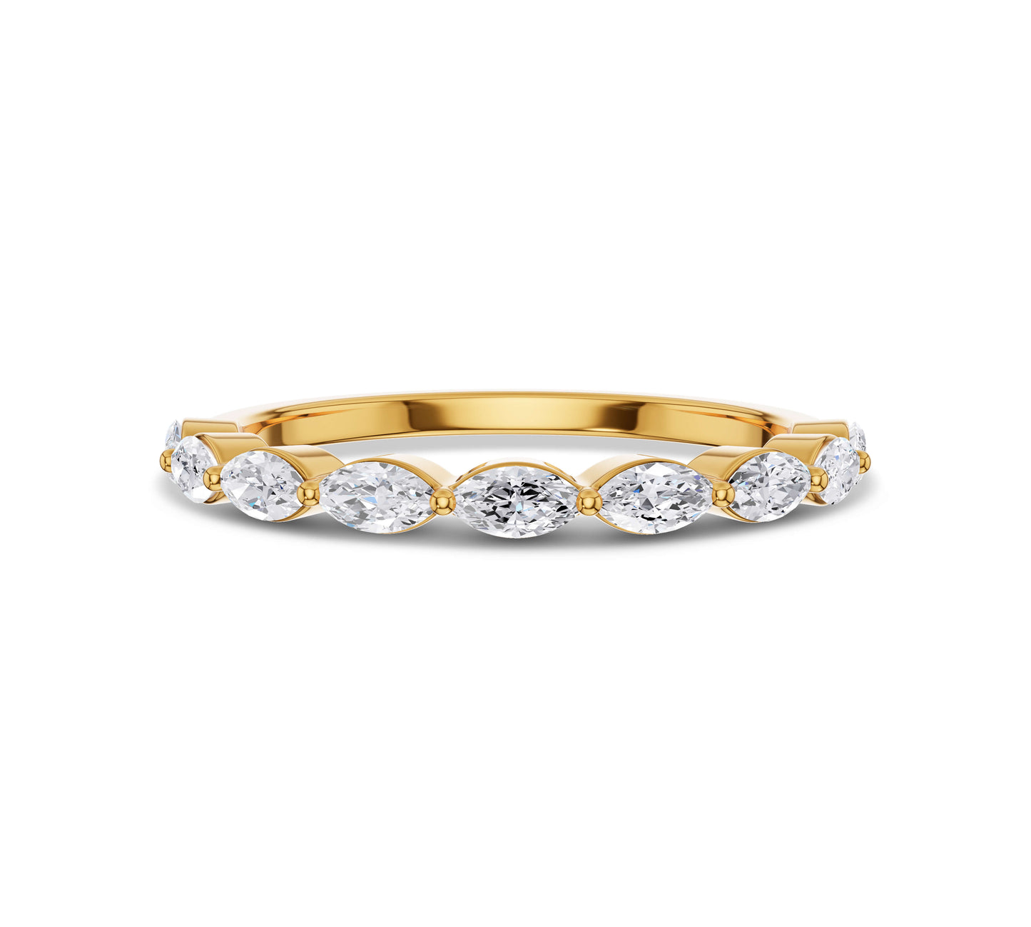 yellow gold marquise cut eternity band