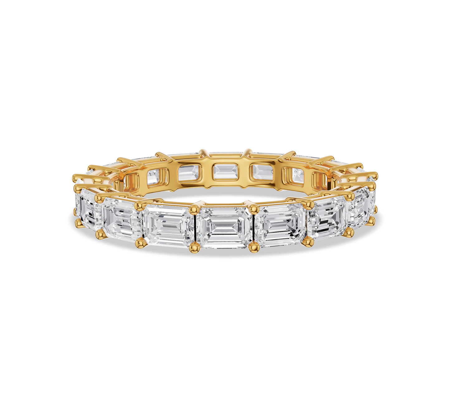 360-degree view of emerald cut diamond ring