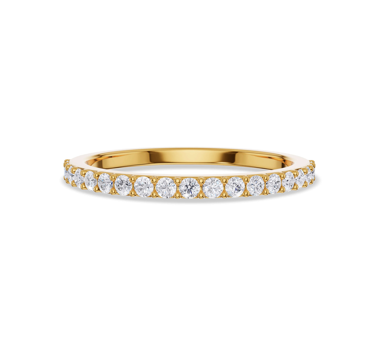 Yellow gold petite diamond band